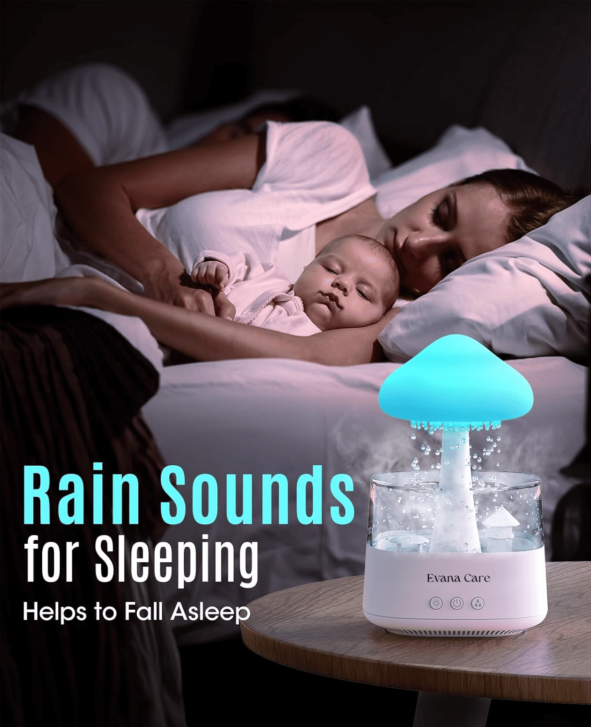 The original 2 in 1 (Rain Drop Humidifier and Essential Oil Diffuser™) By Evana Care