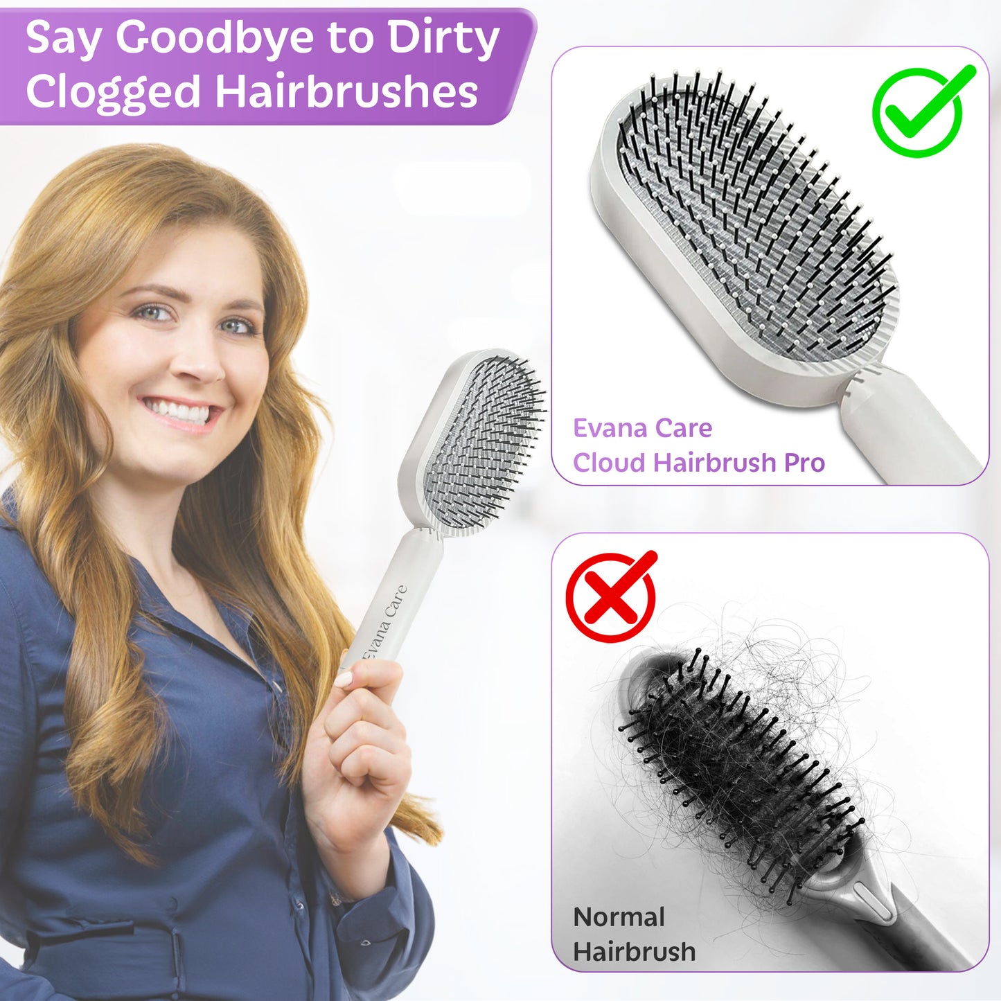 Brosse à cheveux Evana Care Cloud Pro™